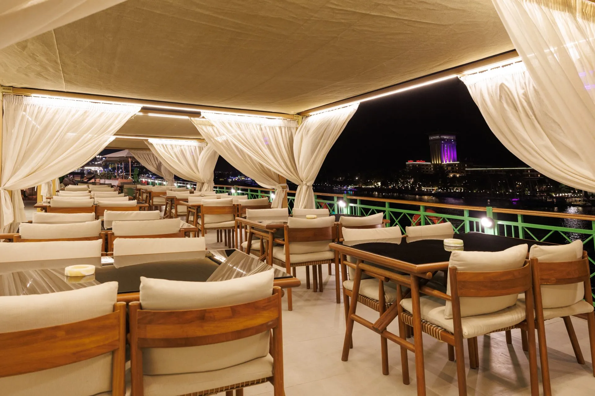 Sun deck of the Esmeralda Nile Cruise Nile cruise